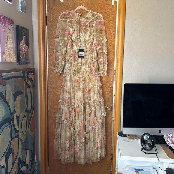 needle & thread floral printed maxi dress NWT modest dress long sleeve - Picture 2 of 3